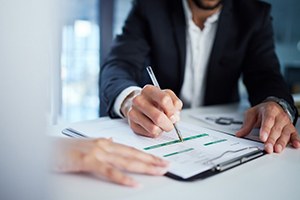 People go over paperwork