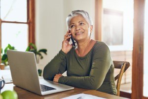 Woman talking on the phone