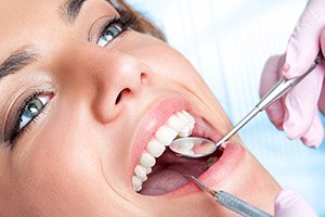 Woman receiving dental care
