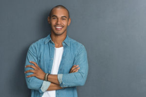 young man happy smiling