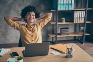 Smiling woman following good habits from her Oakton dentist